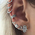 Miniatyrbild 3 av 3: 8st Örhängen Set Sun Moon Ear Studs Örhängen Legering Smycken För Bröllop