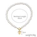 Miniatyrbilde 1 av 5: Halskjede Double Layer Heartchoker Motesmykker B1692 N2104-10