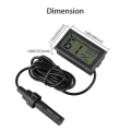 Pikkukuva 5 / 5: Digitaalinen LCD-lämpömittari anturi Kosteusmittari Mittari Jääkaappi Akvaario Monitoring Display Kosteus Ilmaisin Kotitalouksien lämpömittari wired