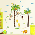 Miniatyrbild 3 av 4: 2st coconut tree apa väggdekal 30*90