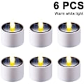 Miniatyrbilde 1 av 5: 6 stk Solar Lantern Telys - Nattlys Oppladbar Elektronisk Solar LED-lampe flimrende - Flam