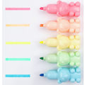Miniatyrbilde 2 av 3: 2 stykker kreativ søt sybjørn highlighter jente hjerte farge markør student (bjørn mønster [løs] (skrå hode)),