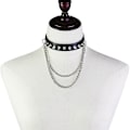 Miniatyrbillede 3 af 5: Spike Choker Halskæde Goth Collar Chain Punk Choker Kvinder Mænd Sort Læder Chocker Cool Gothic smykker rose red