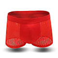 Miniatyrbillede 2 af 3: Mænd Mesh Boxer Brief Trunks Shorts åndbare underbukser Red L