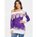 Miniatyrbillede 4 af 5: Langærmet julemand One Shoulder Sweatshirt