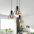Miniatyrbilde 3 av 4: Lysekrone Pendellampe Kjøkken Stue Soverom Pendellampe Industriell Retro Edison Style, Svart - Svart