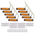 10 stk. 6 LED Amber Sidemarkeringslys DC12V IP68 Vanntett for Lastebiler Tilhengere