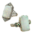 Miniatyrbillede 2 af 5: Kvinder Ring Firkantet Faux Gem smykker Vintage Geometriske Ring smykker gaver US 7 B