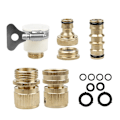 Miniatyrbillede 1 af 5: L 4 stykker gevindadaptere, Messing Connect Y Ventil Slange ende Rørfittings til rør Universal Adapter Tilbehør Adapter Connector
