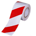 Miniatyrbillede 1 af 5: 5 cm bred * 25 m lang rød og hvid twill reflekterende mærkat guide skilte advarselstape,