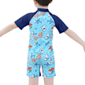 Miniatyrbild 2 av 4: barn Flickor Pojkar Sommar Badkläder Strand Cartoon Print Zip One Piece Baddräkt Shark Print 7-8 Years