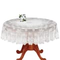 Christmas Tablecloth White Snowflake Lace Banquet Tablecloths Table Covers for Table Decorations Round