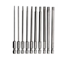 Pikkukuva 1 / 5: 10 kpl kromivanadiumiseoksesta terästä pitkä Torx-terä 75mm pitkä ruosteenkestävä ruuvitaltan set ruuvitaltan sähköporaan