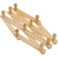 Miniatyrbillede 1 af 5: Naturtræ Frakkeholder Væghængt Udvidbar Accordion Peg Hanger Hat Skab Krog Udvidende Dør Foldbar Træ Frakkeholder