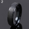 Miniatyrbillede 1 af 4: Mænd Kvinder Bryllupsring Rustfrit Stål Mat Ring Smykker Par Gave Black Size 9