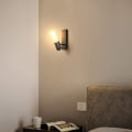 Miniatyrbild 5 av 5: Svart vägglampa 350 grader vridbar svart metall vägglampa sovrum sänglampa hotellväg trappa vägglampa, för inomhus