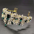 Miniatyrbillede 4 af 4: Krone Ornament Brude Bryllupstilbehør Simpel Legering Diamantbesat Brude galvaniseringskjole
