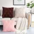Miniatyrbilde 3 av 5: Dekorative putetrekk 18x18, fuskepels Farmhouse Boho putetrekk 18*18* Pink