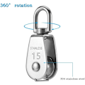 Miniatyrbillede 3 af 5: 4 stykker af M15 rustfrit stål enkelt remskive rustfri anti-korrosions drev wire remskive wire remskive,
