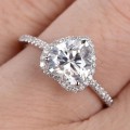 Miniatyrbillede 5 af 5: Kvinder Ring Hjerte Form Rhinestones Smykker Galvanisering Mode Udseende Fingerring til bryllup US 11