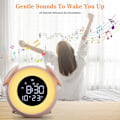 Miniatyrbillede 3 af 4: LED-vækkeur Ambient Music Light Home Alarm Clock Light Clock (Pink)，til soveværelse, stue