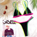 Miniatyrbild 3 av 4: Womens Color Block Baddräkt Bikini Set Stringbadkläder Black M