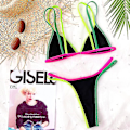 Miniatyrbillede 3 af 4: kvinders Color Block Badedragt Bikini Sæt String Sommer Strand Badedragt Badetøj Black M