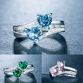 Miniatyrbillede 2 af 5: Kvinder Ring Dobbelt Hjerte Glitrende Cubic Zirconia Mode Udseende Fingerbånd til fest Pink US 10