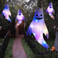 Miniatyrbild 1 av 2: LED utomhusljus skalle grimas glödande Halloween dekoration Small 5