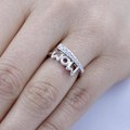 Miniatyrbilde 2 av 5: Mote Zircon Innlagt Hul Mor Brev Finger Band Ring Mødre&#39; Dagsgaver US 6
