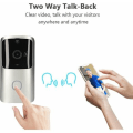 Miniatyrbild 4 av 5: Trådlös Wi-Fi videodörrklocka 720P visuell realtidsintercom Videoklockadetektering 166° nattseende smart dörrklocka, grå