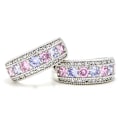 Miniatyrbild 4 av 4: Bröllopsförlovning Bröllopssmycken Färgglada Cubic Zirconia Inläggningar Finger Ring US 6