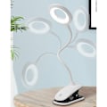 Miniatyrbilde 2 av 5: Hvitt rundt hode perle treblokk hvitt lys 2000 mAh + LED linjelading dimbar bordlampe usb ladelampe dimmab