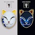 Miniatyrbillede 2 af 2: 2023-halloween Glowing Mask Led Ghost Slayer Mask Cat Face Glowing Line Mask Tanjiro Lapin