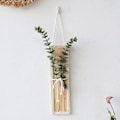 Miniatyrbillede 2 af 5: Vase Reb Ophæng Bohemia Style Delikat Elegant Dekorer Bomuldstråd Massivt træ Vægdekoration Vase Indretning til hjemmet
