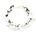 Miniatyrbilde 3 av 3: Kunstig blomsterkrans med bånd Håndlaget blomsterkrone pannebånd Blomster krans krans hår White
