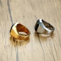 Miniatyrbillede 5 af 5: Mand Punk Rock Glat 316l Rustfrit Stål Cubic Zircon Ring Til Mænd Hip Hop Fest Mandlige Bryllupssmykker Black