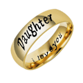 Miniatyrbild 1 av 5: Mode Mamma Pappa Dotter Son Bokstäver Band Rostfritt stål Familjemedlem Ring Daughter US 8