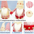 Pikkukuva 2 / 5: Set 2 käsintehtyä joulutonttikoristetta Pehmo pitkillä jaloilla Buffalo Plaid ruotsalainen Tomte Söpö ruudullinen skandinaavinen