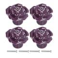 4-pack Rosformade Keramiska Skåpknoppar Modernt Hem Vardagsrum Sovrum Lila