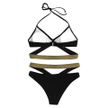 Pikkukuva 3 / 4: Naisten push-up-rintaliivit + lyhyt bikinisetti , uimapuku, uimapuku Black S