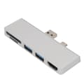 USB C Hub 4K HDMI 5 i 2 Doble USB 3.0-porter Dataoverføring for Surface Pro 7 Sølv