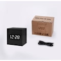 Miniatyrbillede 4 af 4: Cube Led Click Clock Vækkeur med lydaktivering Black red