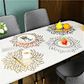 Miniatyrbillede 2 af 5: Nye Hot Pvc hule isolering Coaster Puder Bord Skål Mats 6 Pcs Silver