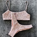 Miniatyrbillede 1 af 3: Kvinder Sommer Crinkle Bikini Sæt Plain Badetøj Badedragt Pink S