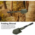 Miniatyrbilde 2 av 5: Multifunksjons camping spade, høykvalitets militær stål sammenleggbar spade med bæreveske for utendørs camping Surviva