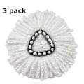 Pikkukuva 1 / 2: Mikrokuituiset pyörivät mopin tarvikkeet kääntyviin moppipäihin white 3pcs