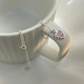 Miniatyrbilde 4 av 5: Halskjede heart Stud Choker Motesmykker Ac5364 white