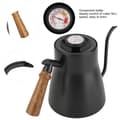 Miniatyrbillede 6 af 8: Rustfri Stål Svanehals Kaffekedel Træhåndtag 850ml