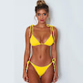 Miniatyrbild 1 av 4: Dam Push-up vadderad bikini Set Strappy Baddräkt Strandkläder Yellow M